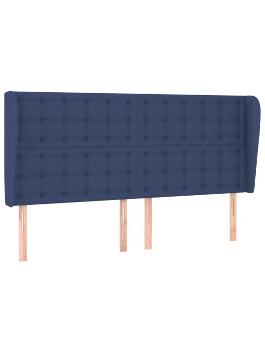 Voodipeats servadega, sinine, 163x23x118/128 cm, kangas