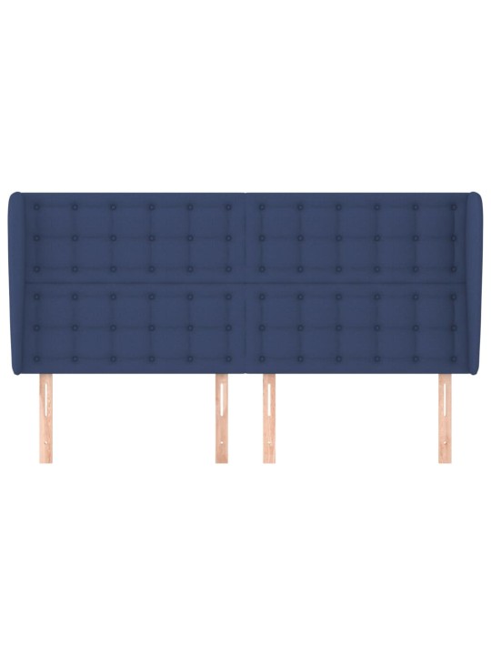 Voodipeats servadega, sinine, 163x23x118/128 cm, kangas