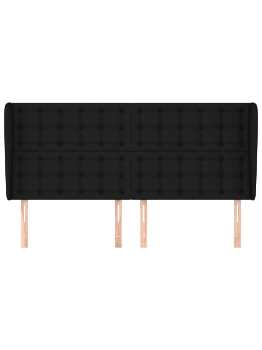 Voodipeats servadega, must, 183x23x118/128 cm, kangas