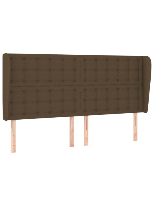 Voodipeats servadega, tumepruun, 203x23x118/128 cm, kangas