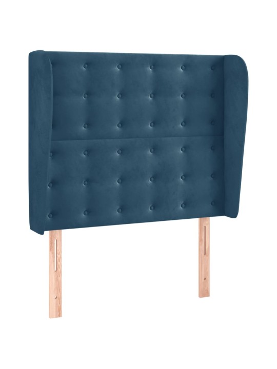 Voodipeats servadega, tumesinine, 93x23x118/128 cm, samet