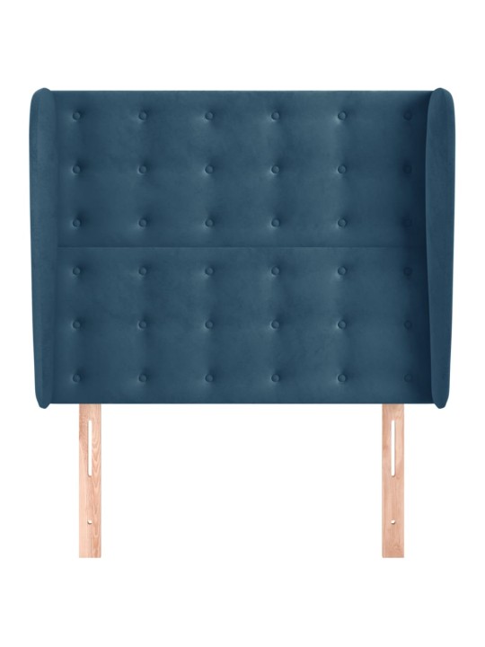 Voodipeats servadega, tumesinine, 93x23x118/128 cm, samet