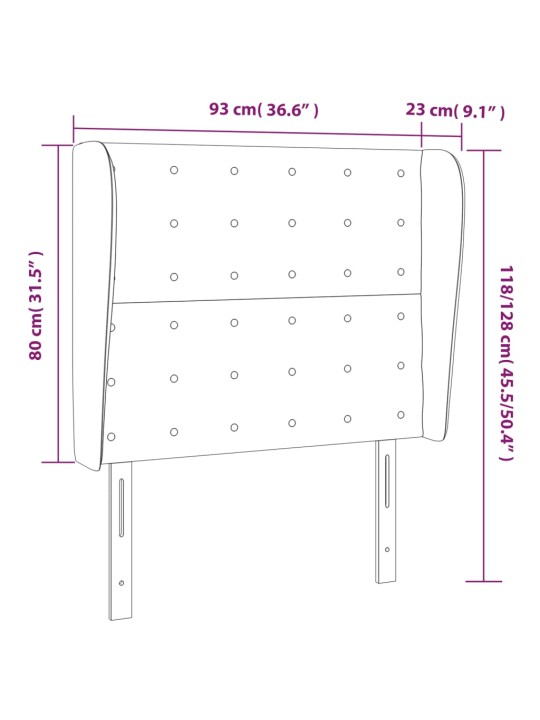 Voodipeats servadega, tumesinine, 93x23x118/128 cm, samet