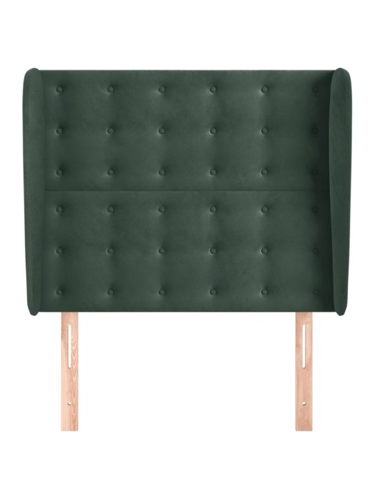 Voodipeats servadega, tumeroheline, 103x23x118/128 cm, samet