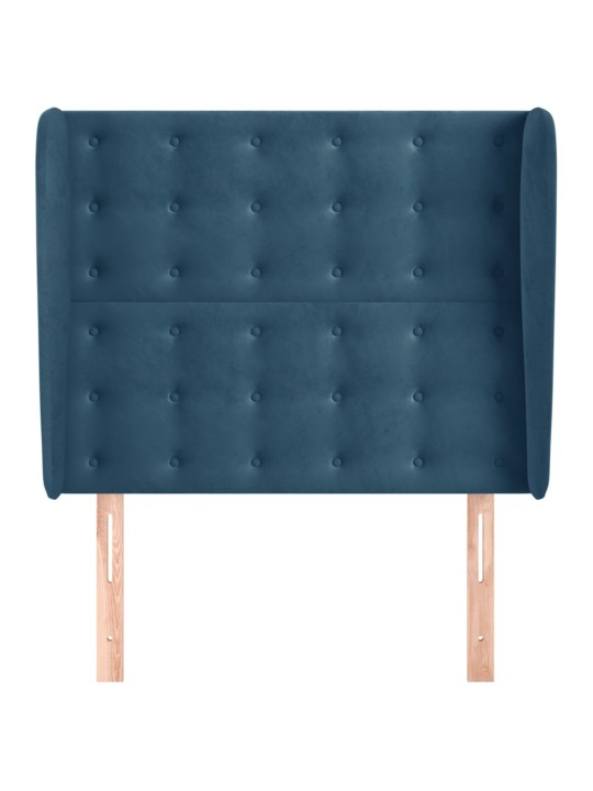 Voodipeats servadega, tumesinine, 103x23x118/128 cm, samet