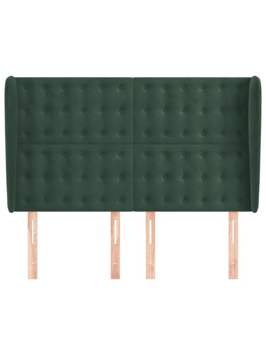 Voodipeats servadega, tumeroheline, 147x23x118/128 cm, samet