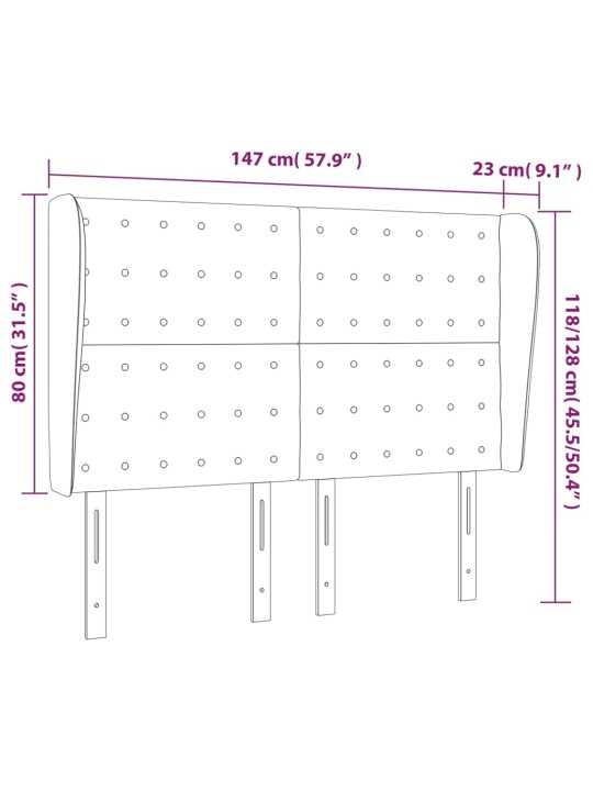 Voodipeats servadega, tumesinine, 147x23x118/128 cm, samet