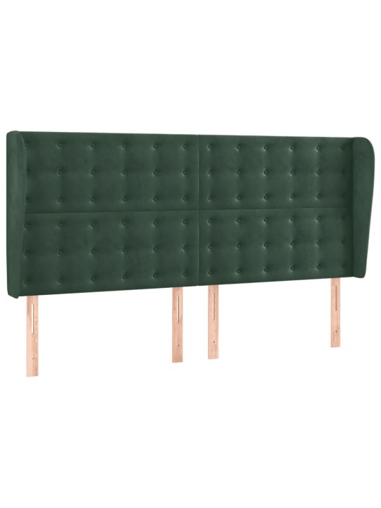 Voodipeats servadega, tumeroheline, 163x23x118/128 cm, samet