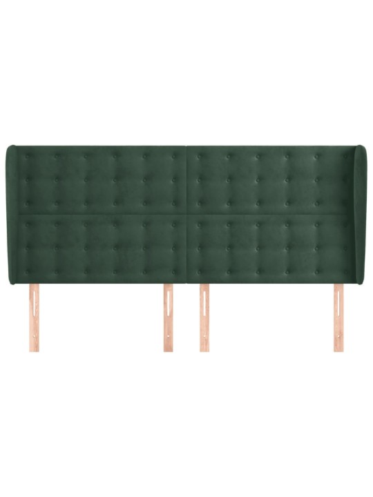 Voodipeats servadega, tumeroheline, 163x23x118/128 cm, samet