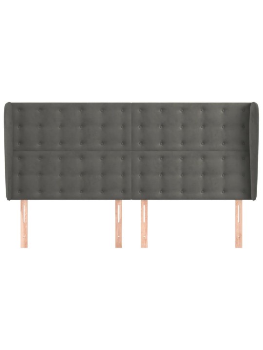 Voodipeats servadega, tumehall, 183x23x118/128 cm, samet