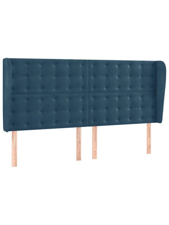Voodipeats servadega, tumesinine, 183x23x118/128 cm, samet