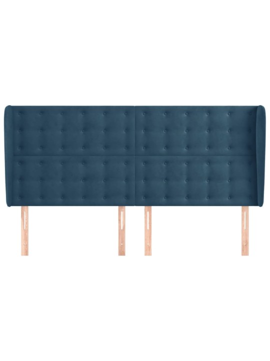 Voodipeats servadega, tumesinine, 183x23x118/128 cm, samet