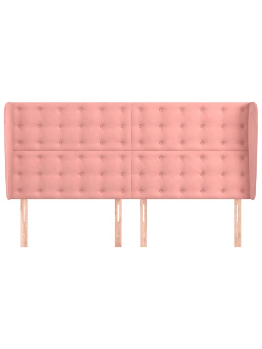 Voodipeats servadega, roosa, 183x23x118/128 cm, samet
