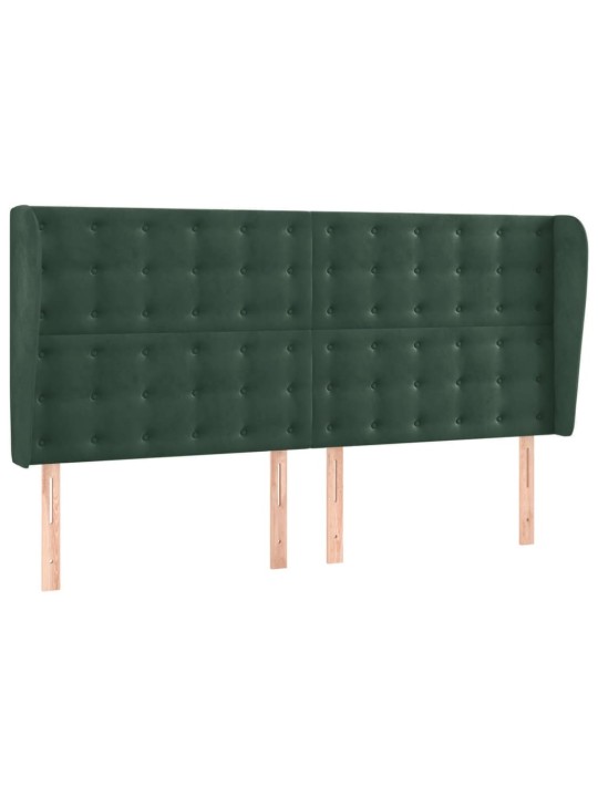Voodipeats servadega, tumeroheline, 203x23x118/128 cm, samet
