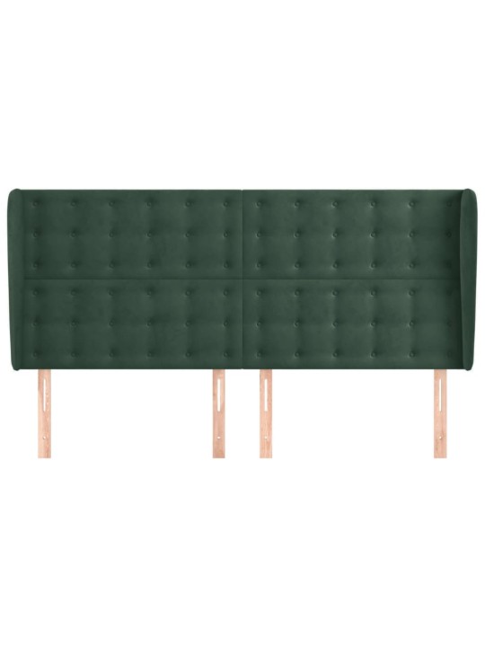 Voodipeats servadega, tumeroheline, 203x23x118/128 cm, samet