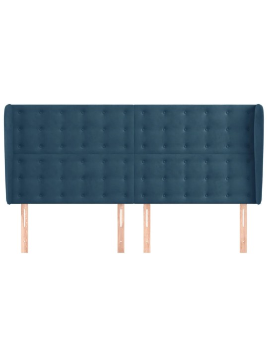 Voodipeats servadega, tumesinine, 203x23x118/128 cm, samet