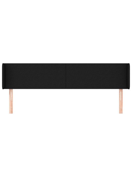 Voodipeats servadega, must, 163x16x78/88 cm, kangas