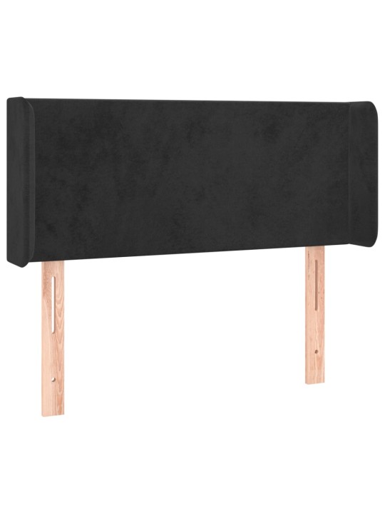 Voodipeats servadega, must, 83x16x78/88 cm, samet