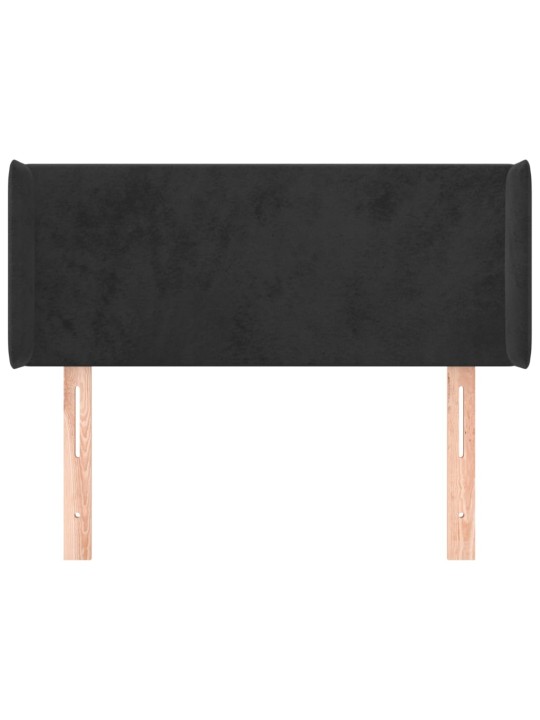 Voodipeats servadega, must, 83x16x78/88 cm, samet