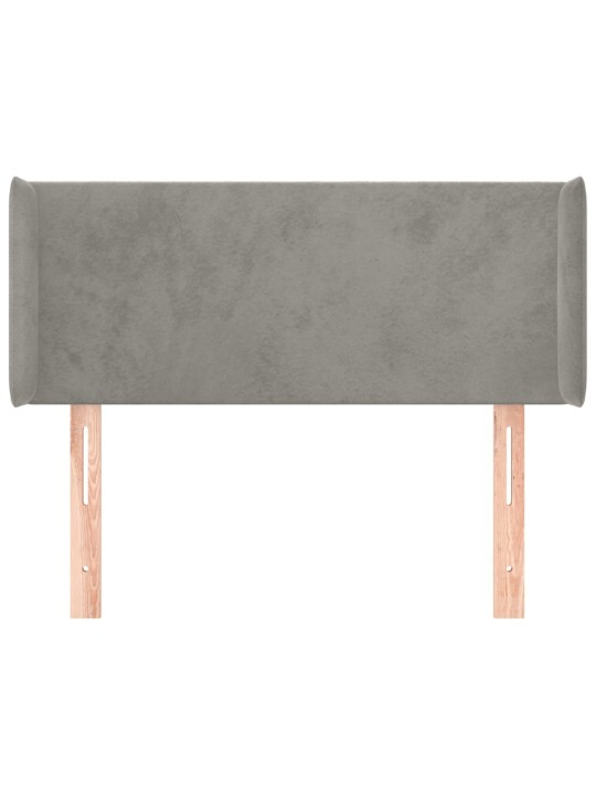 Voodipeats servadega, helehall, 93x16x78/88 cm, samet