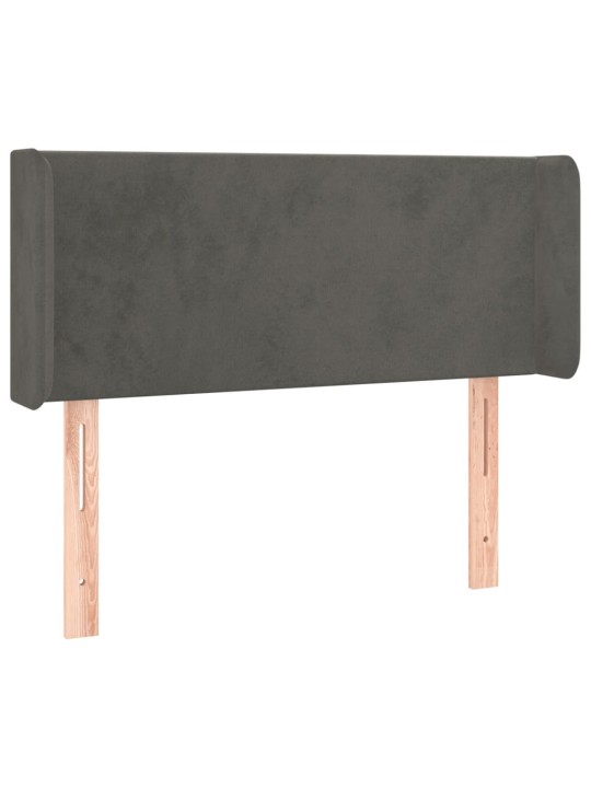 Voodipeats servadega, tumehall, 93x16x78/88 cm, samet