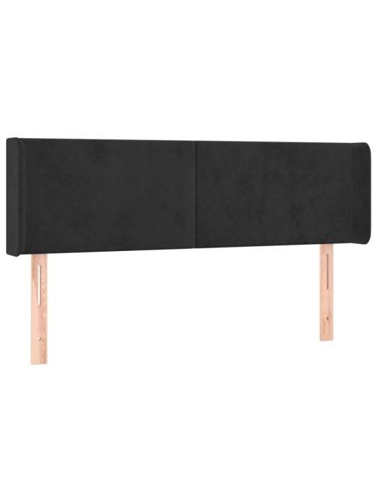 Voodipeats servadega, must, 147x16x78/88 cm, samet