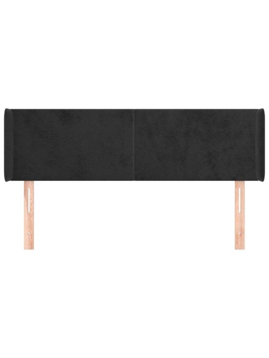 Voodipeats servadega, must, 147x16x78/88 cm, samet