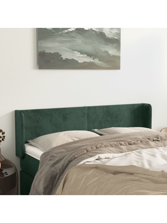 Voodipeats servadega, tumeroheline, 147x16x78/88 cm, samet
