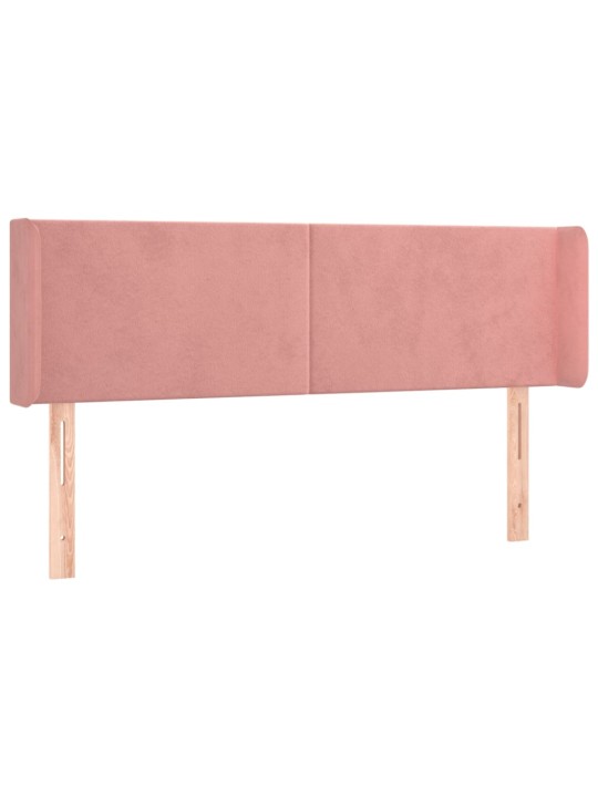Voodipeats servadega, roosa, 147x16x78/88 cm, samet
