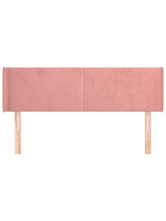 Voodipeats servadega, roosa, 147x16x78/88 cm, samet