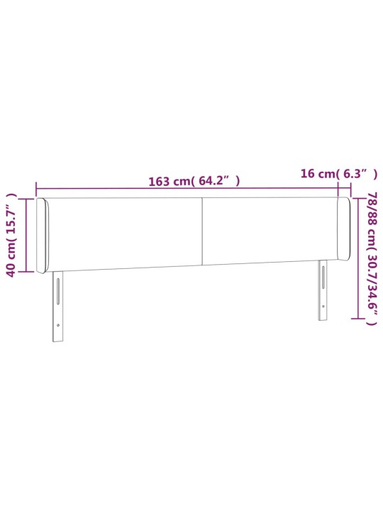 Voodipeats servadega, tumesinine, 163x16x78/88 cm, samet