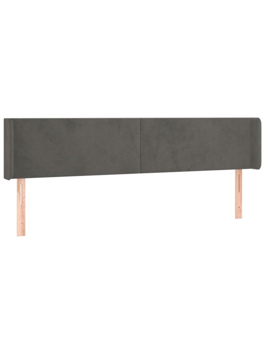 Voodipeats servadega, tumehall, 183x16x78/88 cm, samet