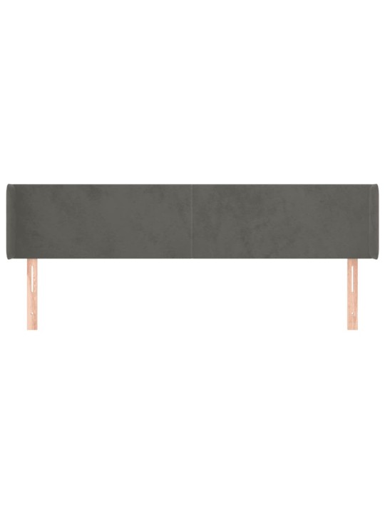 Voodipeats servadega, tumehall, 183x16x78/88 cm, samet