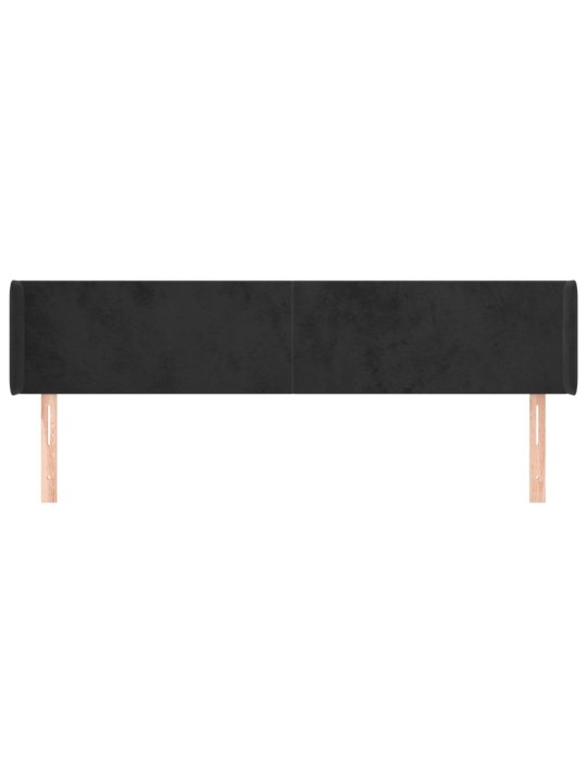 Voodipeats servadega, must, 183x16x78/88 cm, samet