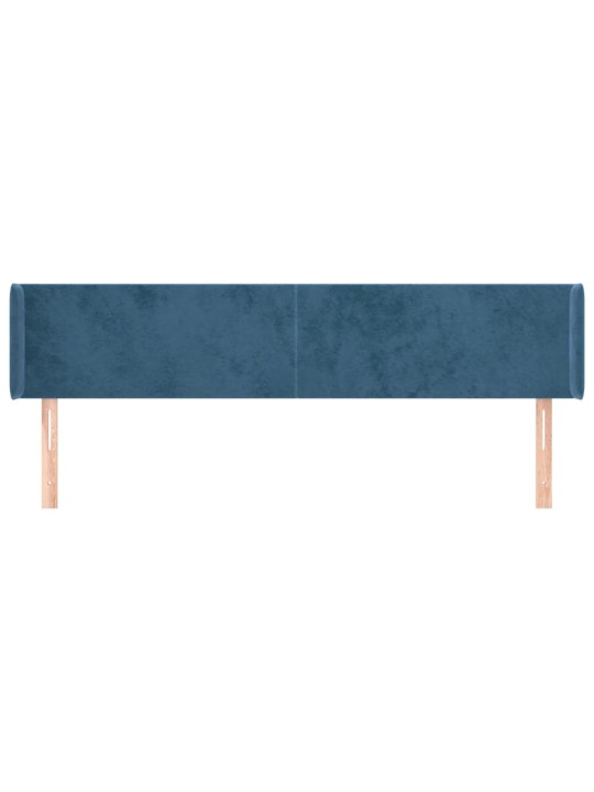Voodipeats servadega, tumesinine, 203x16x78/88 cm, samet