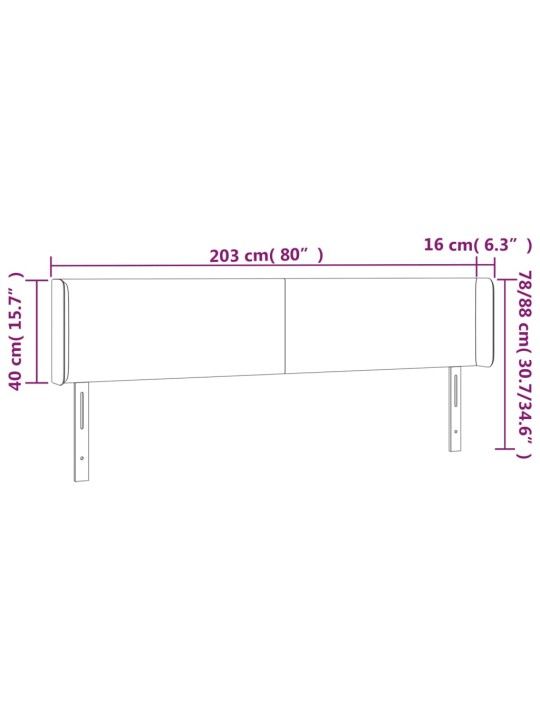 Voodipeats servadega, roosa, 203x16x78/88 cm, samet