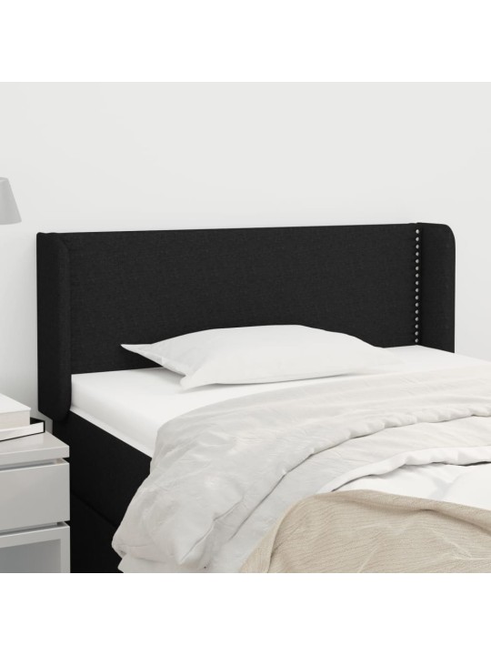 Voodipeats servadega, must, 83x16x78/88 cm, kangas