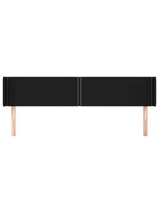 Voodipeats servadega, must, 163x16x78/88 cm, kangas