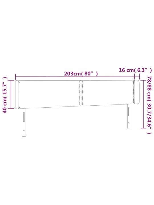 Voodipeats servadega, sinine, 203x16x78/88 cm, kangas