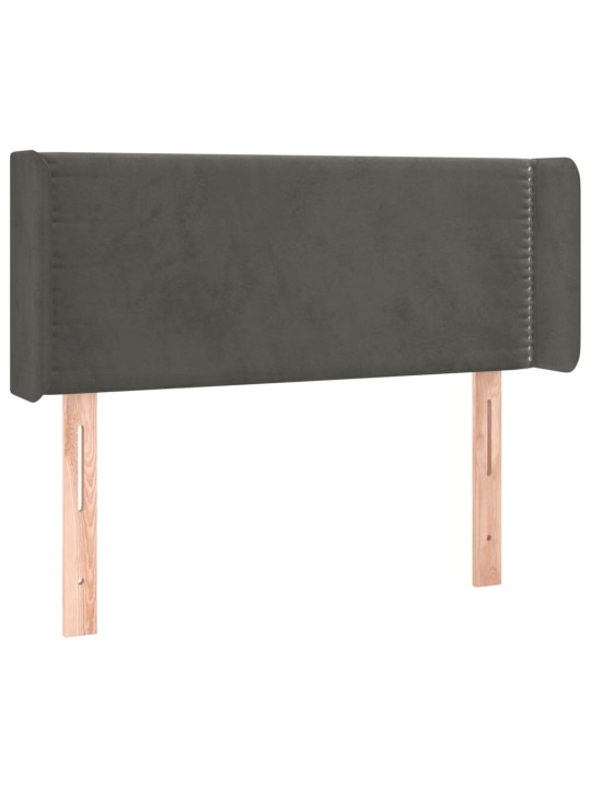 Voodipeats servadega, tumehall, 93x16x78/88 cm, samet