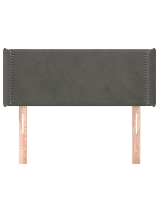 Voodipeats servadega, tumehall, 93x16x78/88 cm, samet