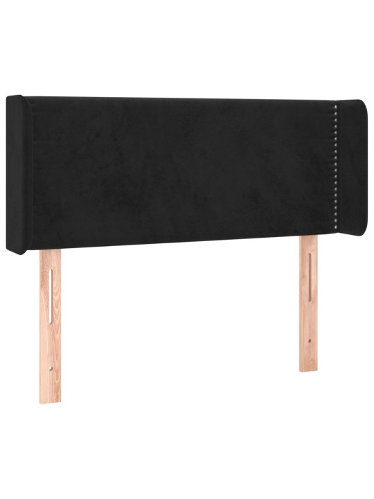 Voodipeats servadega, must, 103x16x78/88 cm, samet