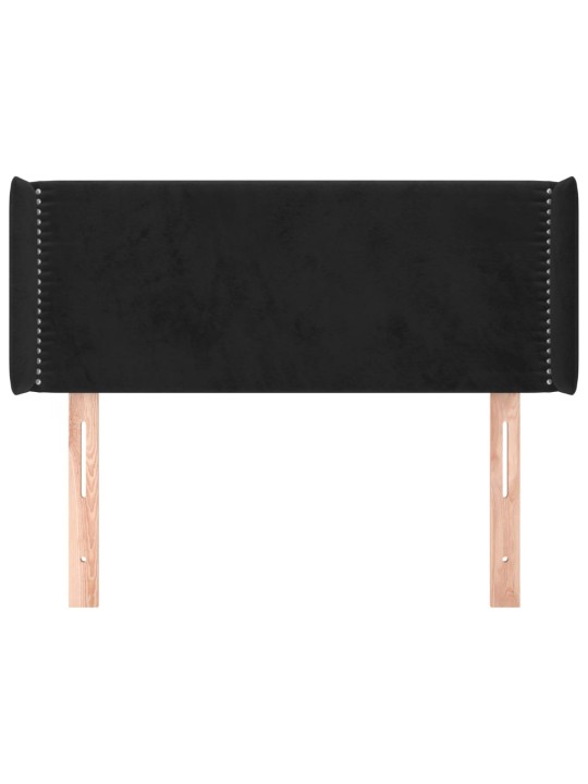 Voodipeats servadega, must, 103x16x78/88 cm, samet