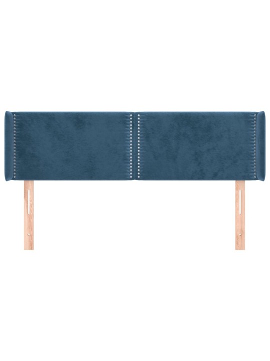 Voodipeats servadega, tumesinine, 147x16x78/88 cm, samet