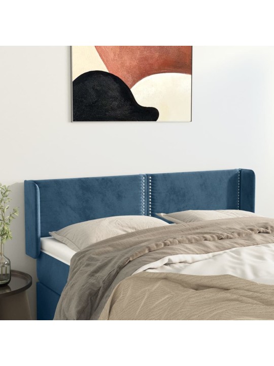 Voodipeats servadega, tumesinine, 147x16x78/88 cm, samet