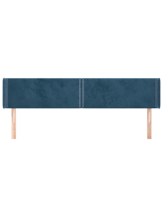 Voodipeats servadega, tumesinine, 163x16x78/88 cm, samet
