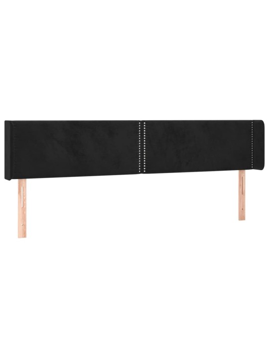 Voodipeats servadega, must, 183x16x78/88 cm, samet