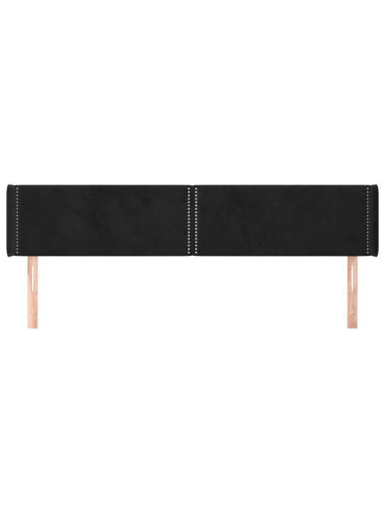 Voodipeats servadega, must, 183x16x78/88 cm, samet