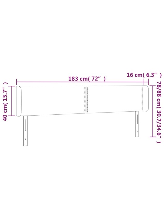 Voodipeats servadega, tumesinine, 183x16x78/88 cm, samet