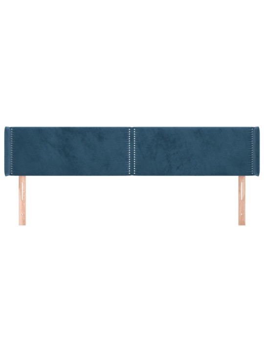 Voodipeats servadega, tumesinine, 203x16x78/88 cm, samet
